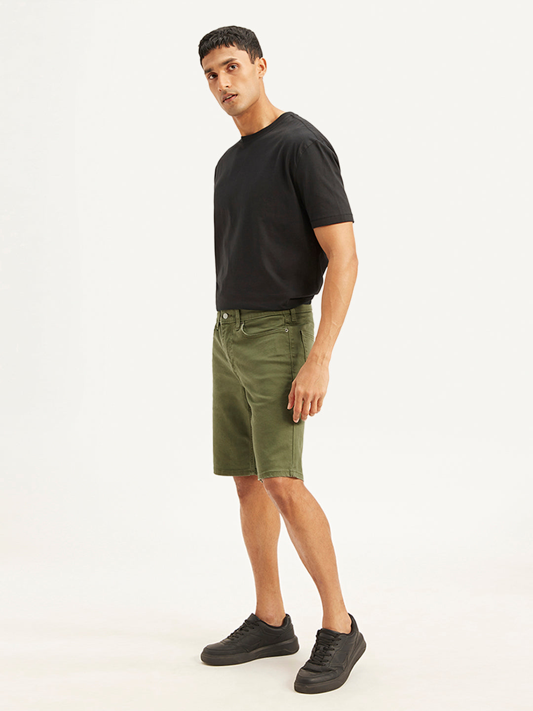 Men's Olive Tapered Shorts - c03f9b21-e193-454a-bc2f-b156aa68e1b1 View