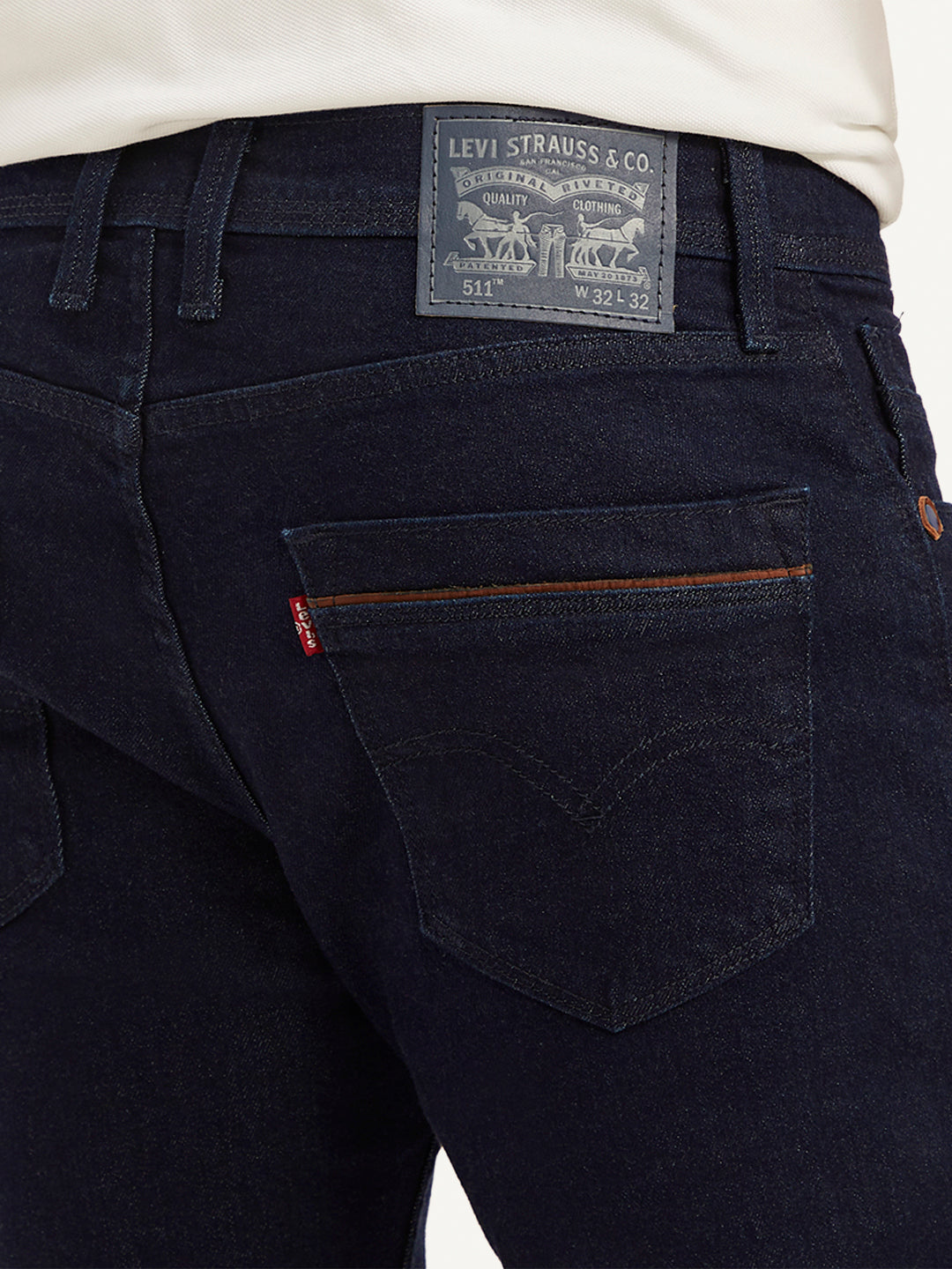 Men's 511 Navy Blue Slim Fit Mid Rise Jeans - c18955f7-dc0b-4142-9b41-8742336a4e2e View