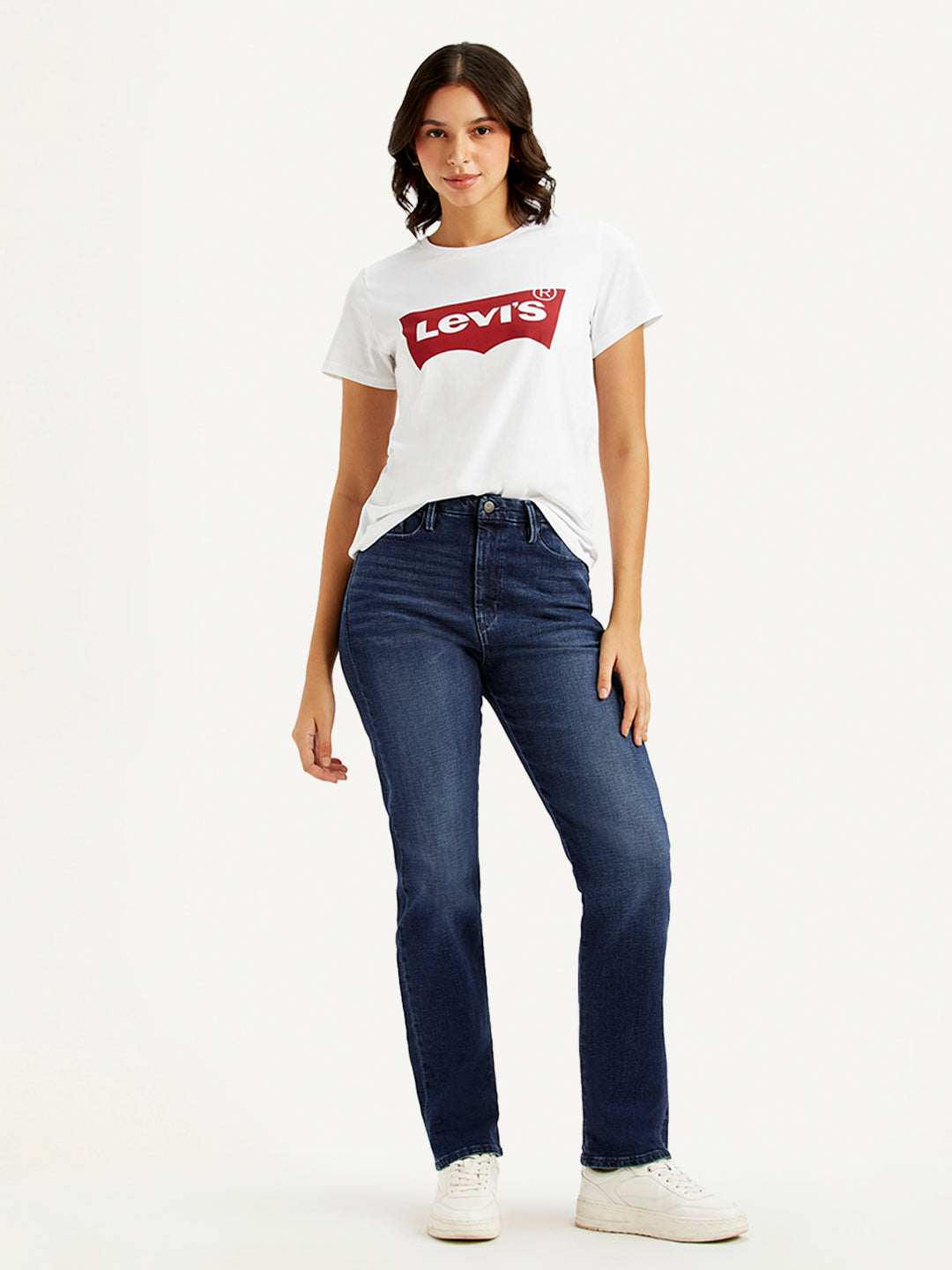 Women's Blue Wedgie Straight Fit High Rise Jeans