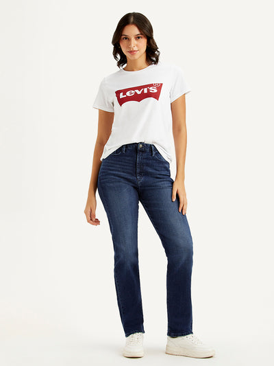 levi's Women's Blue Wedgie Straight Fit High Rise Jeans-picture-27