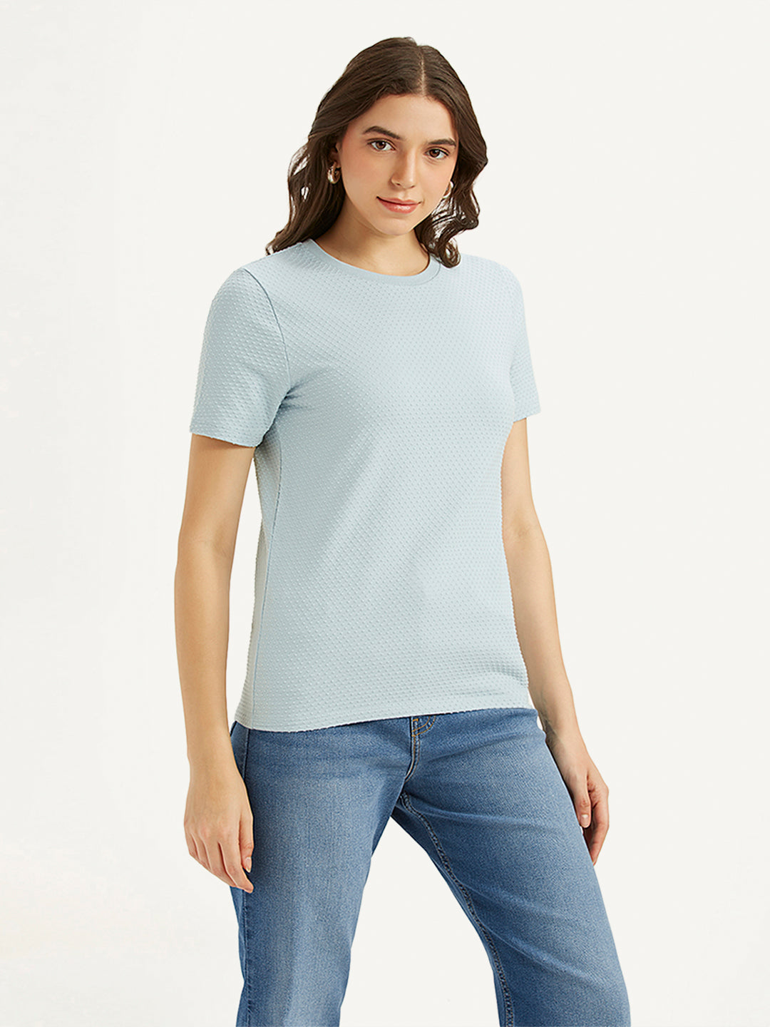 Women's Textured Slim Fit T-Shirt - c4063d83-a188-4cd6-b822-2b5b40cfa978 View