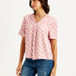 Women's Chevron Pink V-Neck Top - d30db3f2-aa64-4f46-a929-5c8301e1ccea View
