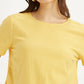 Women's Textured Yellow Round Neck Top - d70823c7-ad47-46ef-960f-55cb90052e95 View