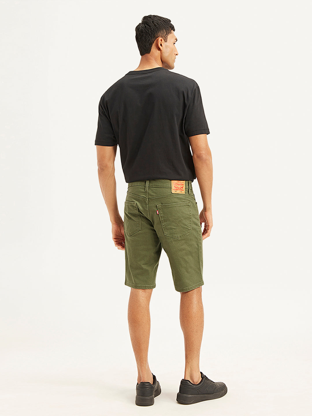 Men's Olive Tapered Shorts - dfc0564e-c9ae-4b1f-98c7-b1a16f3d090f View