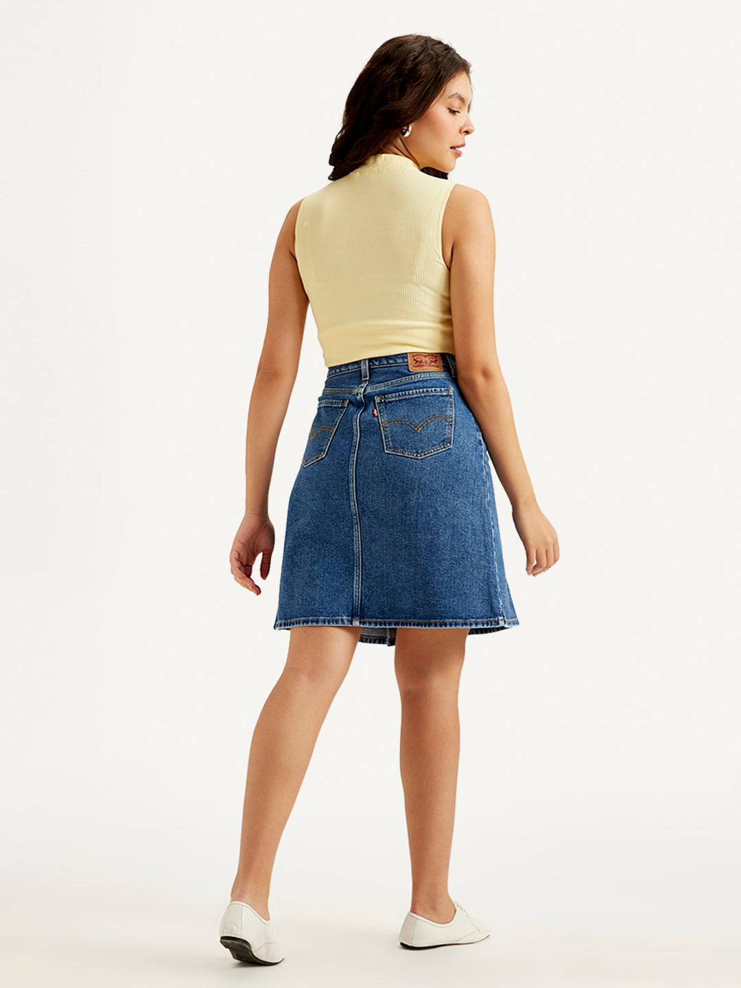 Women's High Rise Blue A-Line Skirt - eb4bd890-e0ce-454c-916a-abf35f70b279 View