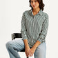 Women's Striped Spread Collar Shirt - ece53635-9ead-4421-a681-aee73cc6ef0d View