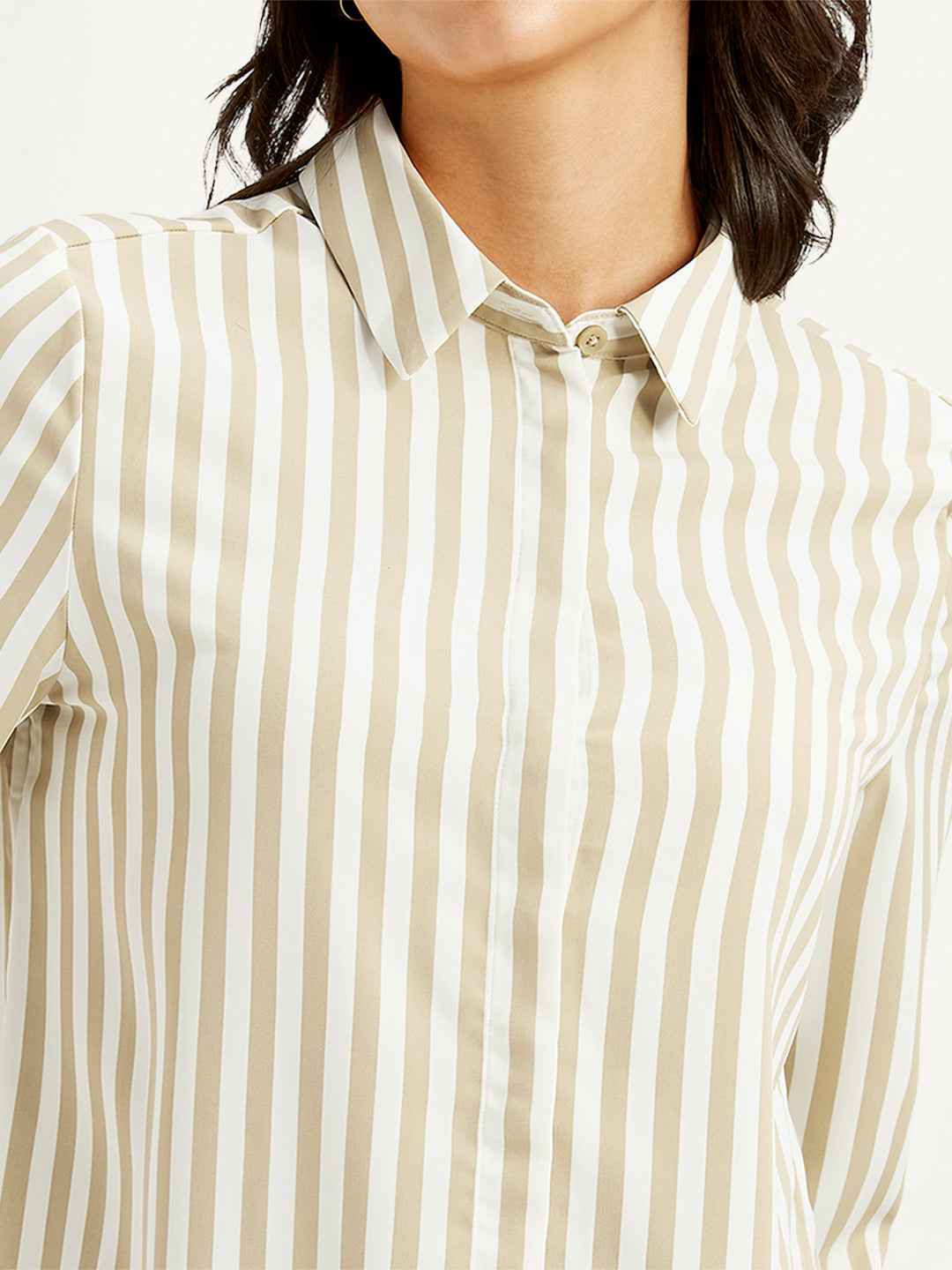 Women's Striped Spread Collar Shirt - f62be04c-04aa-485b-8a5f-7afe0b259d7a View