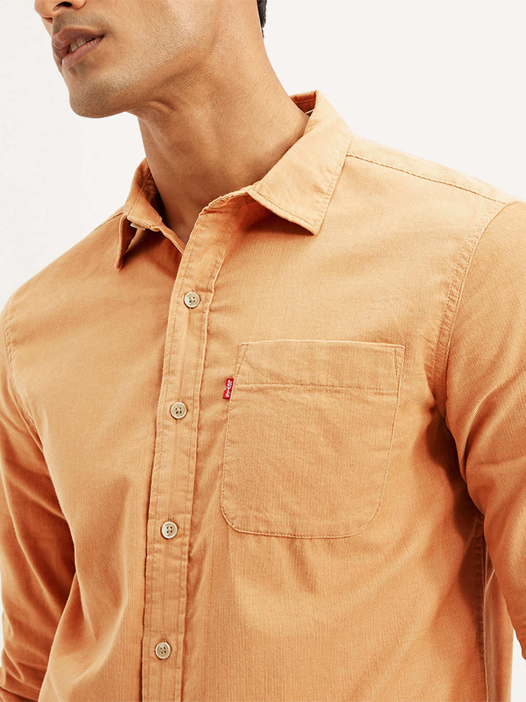 Men's Solid Slim Fit Corduroy Shirt - f71bcffd-9cce-4b76-8849-c49683baeb30 View