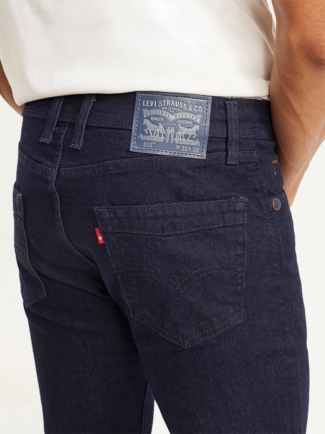 Men's 511 Navy Blue Slim Fit Mid Rise Jeans - f8d15be1-6f3b-46af-98cc-ee671a4b80bf View