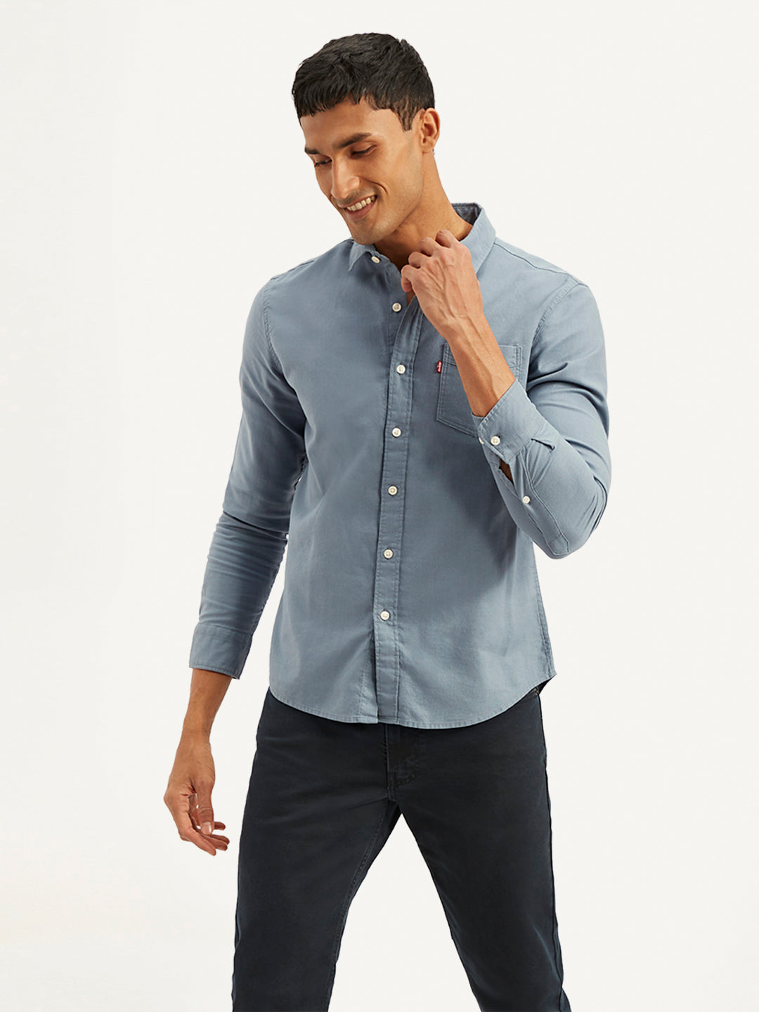 Men's Solid Slim Fit Oxford Shirt