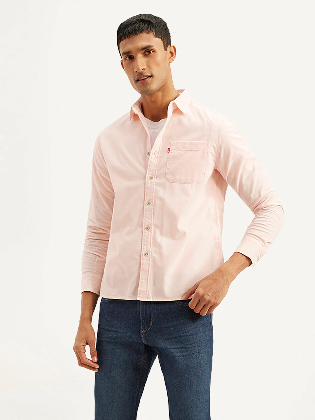 Men's Solid Slim Fit Corduroy Shirt