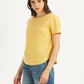 Women's Textured Yellow Round Neck Top - fe1edd40-8ec5-409b-8780-05de4235e8c2 View
