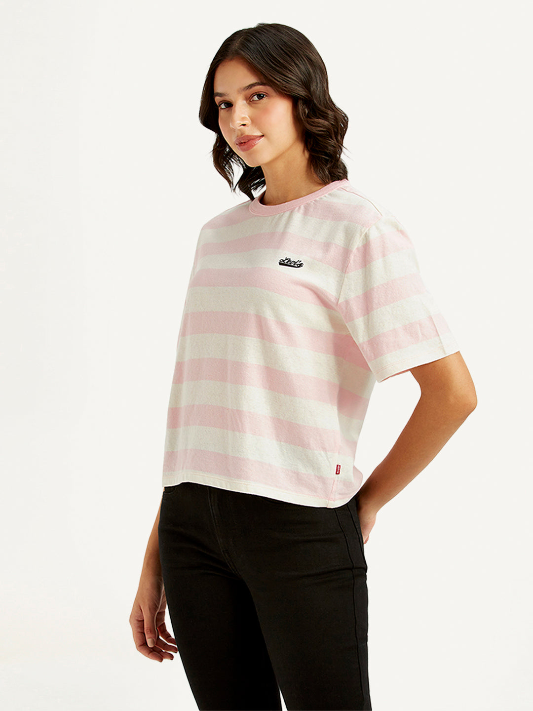 Women's Striped Relaxed Fit T-Shirt - ff1b1f13-0301-4b4c-87ea-03561230d88f View