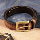 Men's Tan Textured Belt - e12cd570-009b-4367-b89f-439ef97c42631744172793659-Levis-Men-Croc-Textured-Leather-Belt-3551744172793292-1 View