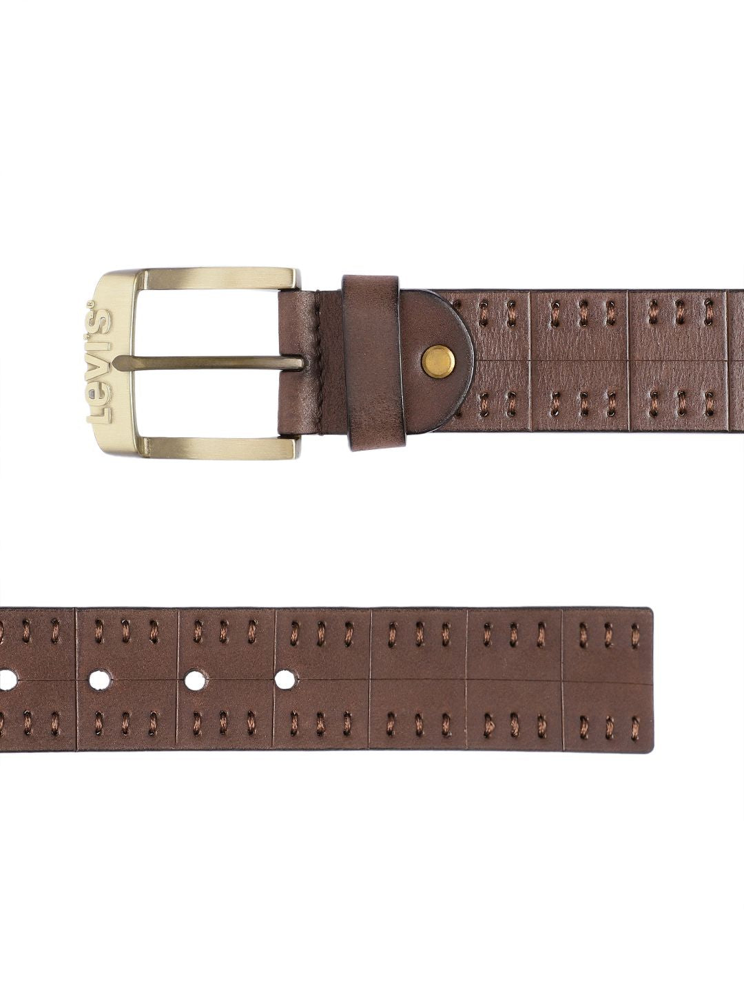 Men's Brown Textured Belt - e2853406-9f02-436c-88ff-772c8d043b821742192306809-Men-Textured-Leather-Belt-5541742192306657-3 View