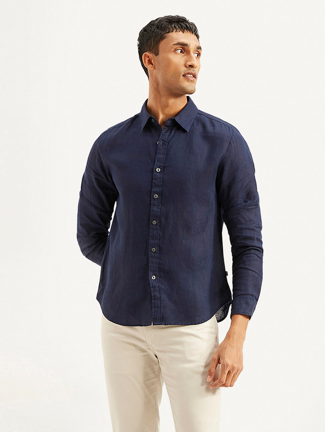 Men's Redloop Solid Regular Fit Linen Shirt - e3b3312ed95c7542519c62404e1d865d View