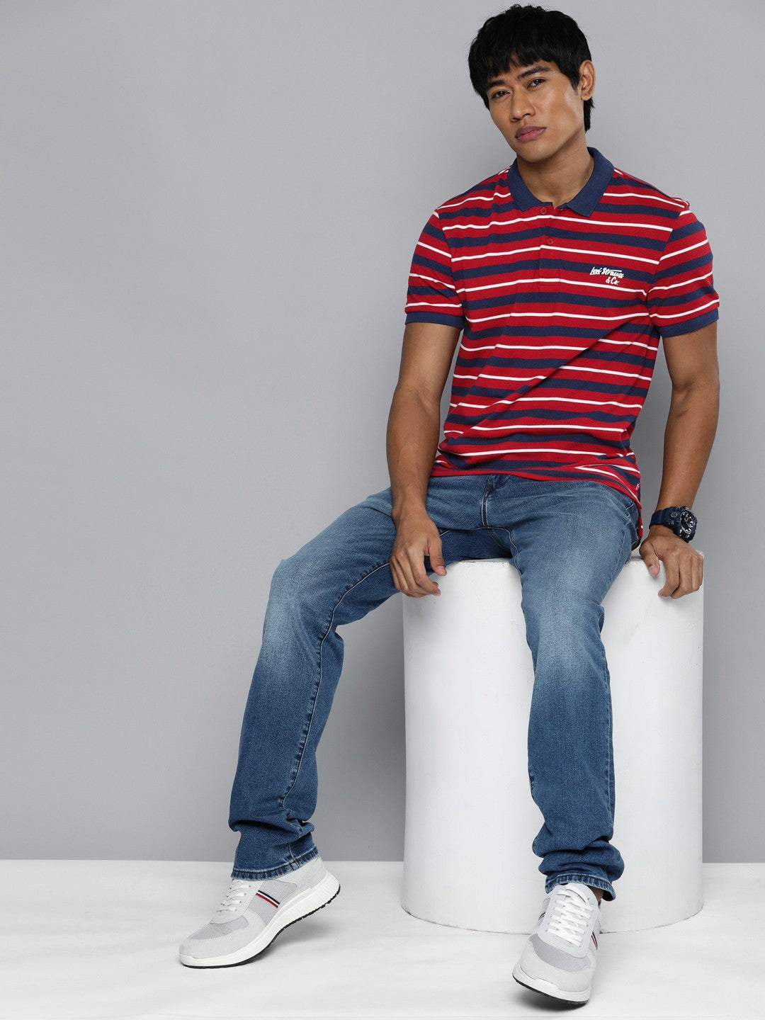Men's Striped Polo T-shirt
