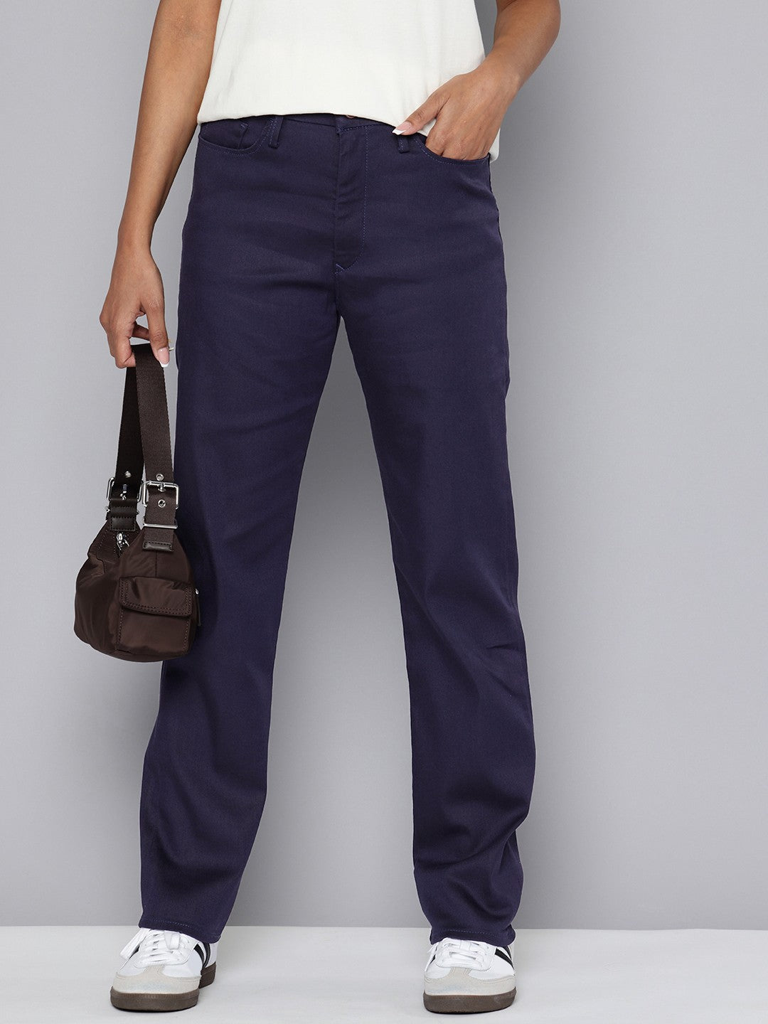 Women's Redloop High Rise Navy Straight Fit Trousers - e8922205-39e5-42e1-9915-a55ad13132971740742457828-Levis-Women-Trousers-1701740742457096-1 View