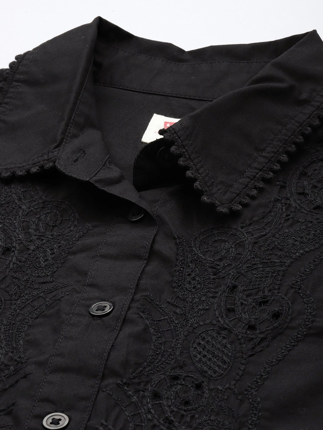 Women's Self Design Spread Collar Regular Fit Shirt - ec9e6c87-82d7-467a-a61d-9242fdbd78381738670738604-Womens-Self-Design-Spread-Collar-Shirt-7361738670738106-2 View