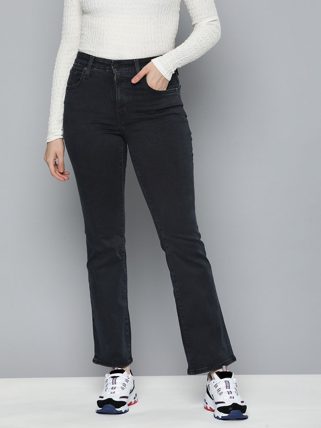 Women's 725 Grey Bootcut Fit High Rise Jeans