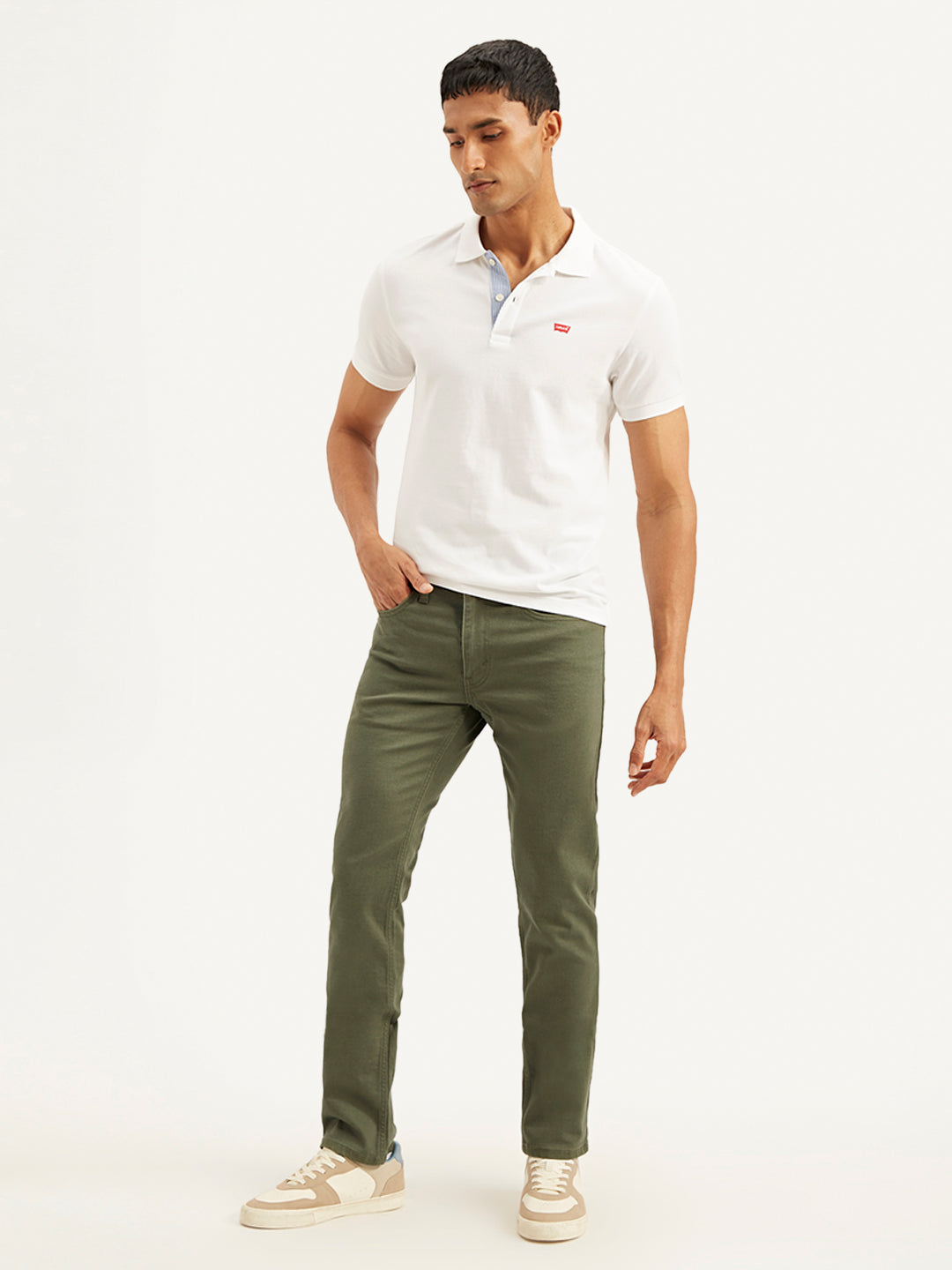 Men's 511 Olive Green Slim Fit Mid Rise Jeans