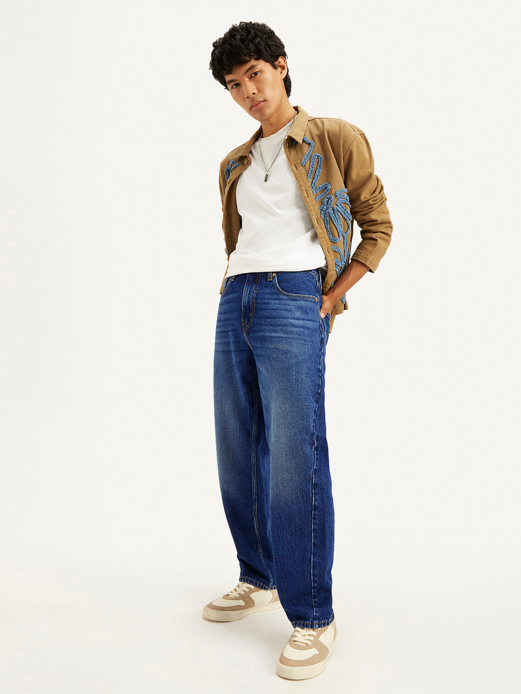 Men's 568 Blue Loose Fit Mid Rise Jeans