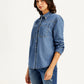 Women's Solid Relaxed Fit Denim Shirt - f5bc0496efdc03686183f5246f53aedb View
