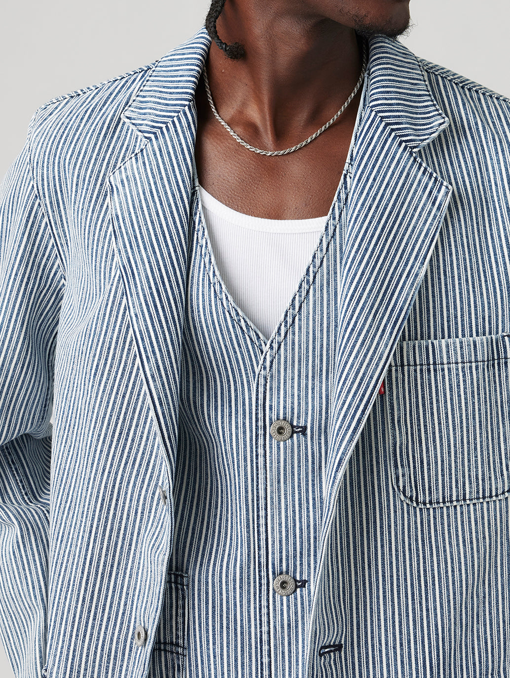 Men's Blue Striped Blazer β Levis India Store