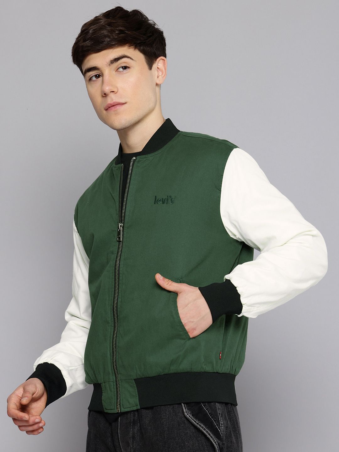 Men's Colorblock Green Bomber Jacket – Levis India Store
