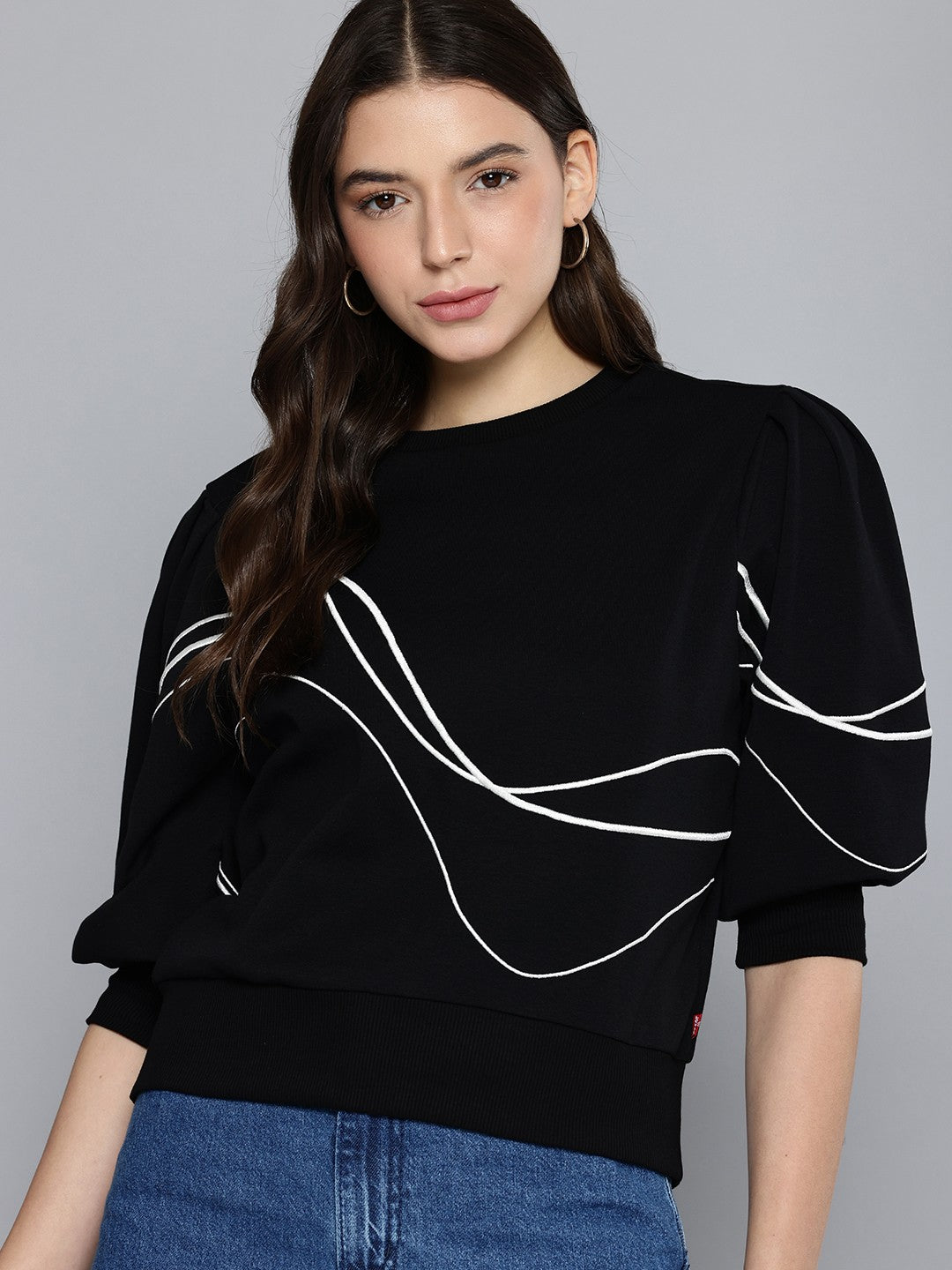 Women's Abstract Crew Neck Top - f8ce56da-3701-436e-8a6a-58a955f383a91741064471290-Womens-Abstract-Peach-Crew-Neck-Top-2321741064470871-1 View