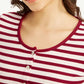 Women's Striped Red Round Neck Top - fa92da092b80b3512829830261d2431a View
