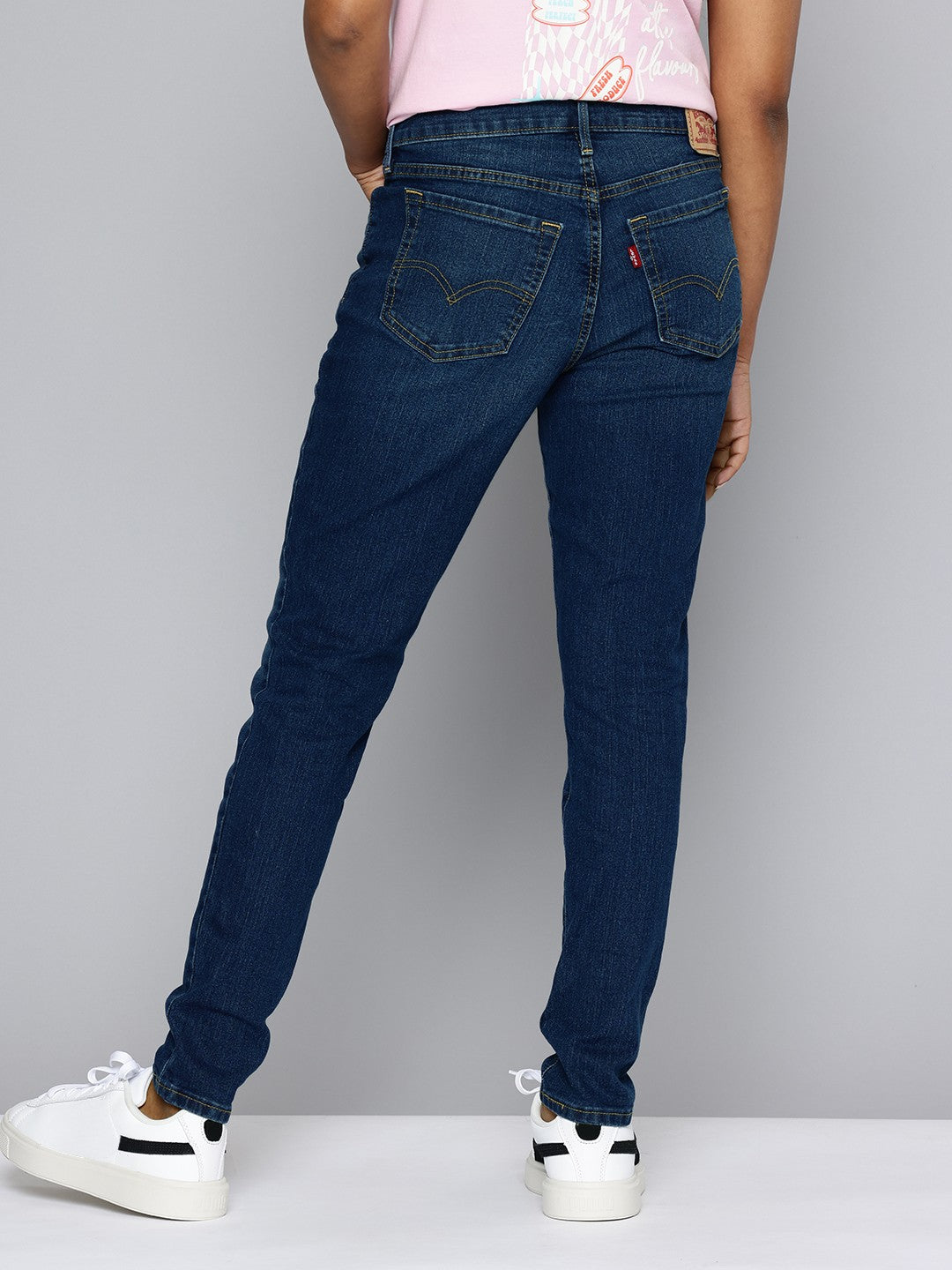 Women's 711 Blue Skinny Fit Mid Rise Jeans - fc627868-f6bc-4759-83d7-757d9d2fb1a41737980011442-Womens-Mid-Rise-711-Skinny-Blue-Jeans-6751737980010860-3 View