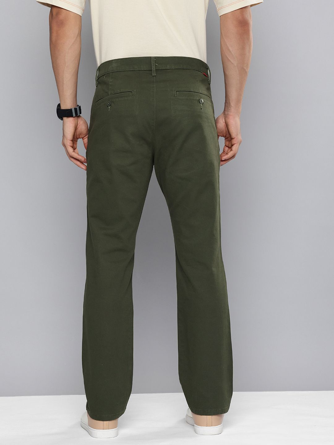 Men's Green Tapered Chinos - fdaa98cd9bddab0755702e74ba5e8ad1 View