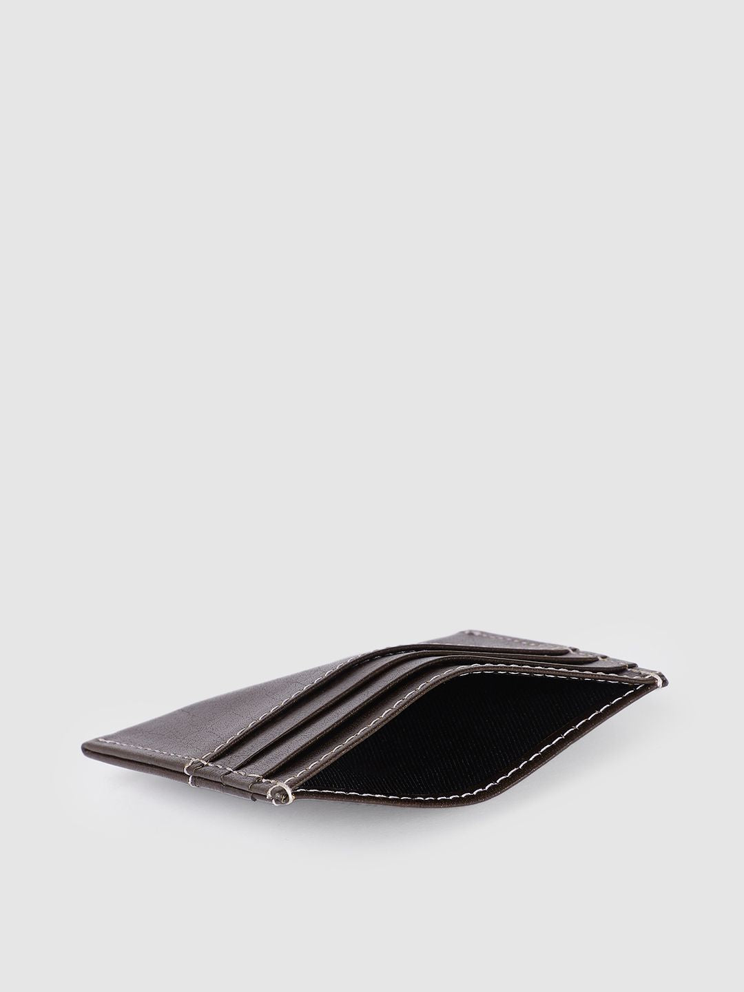 Men's Brown Solid Card Holder - fe112f20-5f9e-434a-9412-e6e11d8eda531742209993090-Men-Brown-Solid-Leather-Cardholder-6991742209992855-3 View