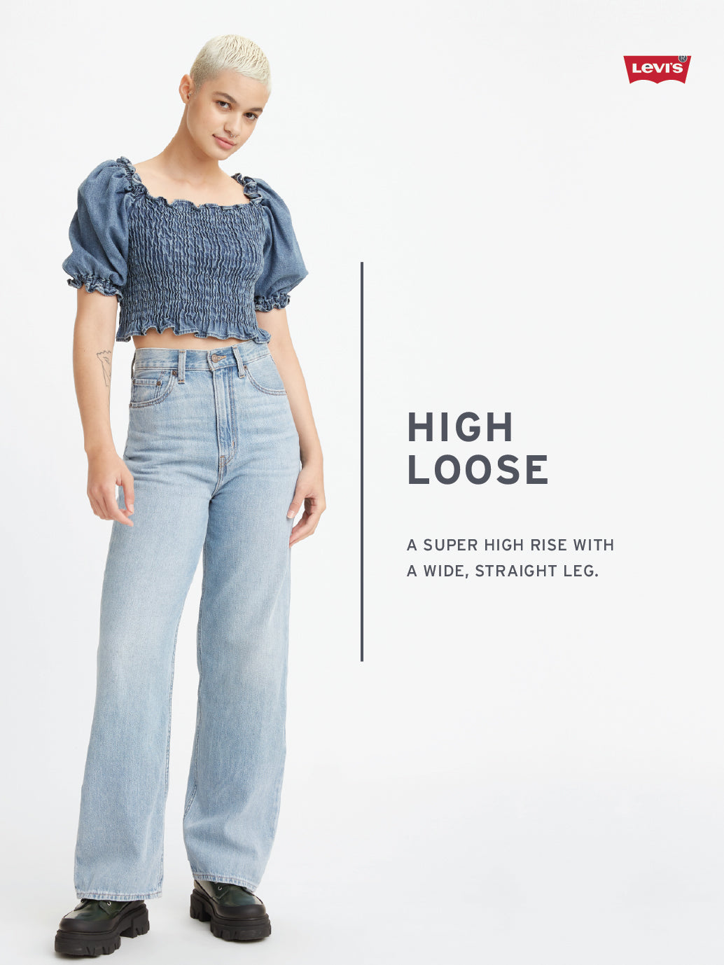 Women's Blue Loose Fit High Rise Jeans - 1cc2a056-32a4-41a7-a2ff-19855bb2c804 View